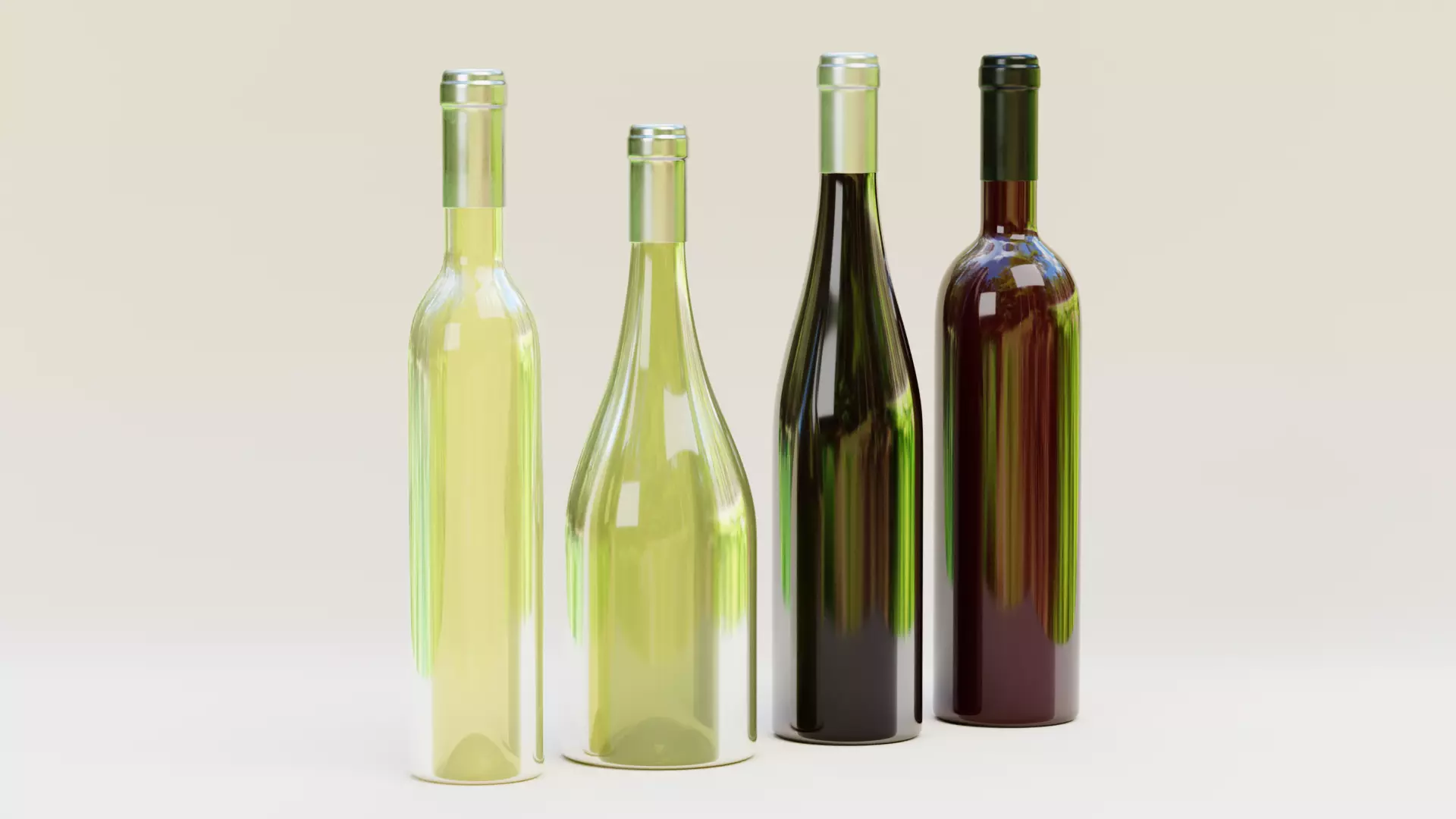-Wine Bottles- Low-poly 3D model_5