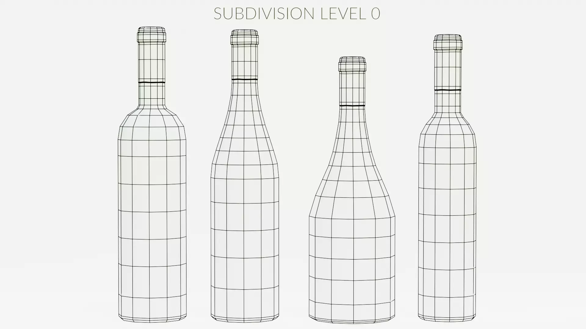 -Wine Bottles- Low-poly 3D model_14