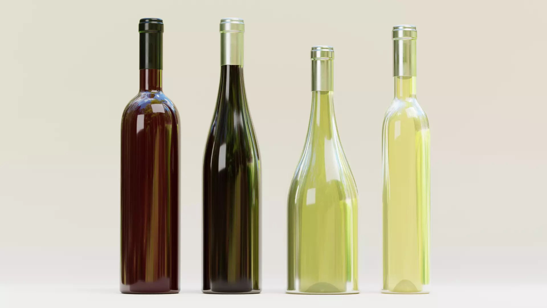-Wine Bottles- Low-poly 3D model_0