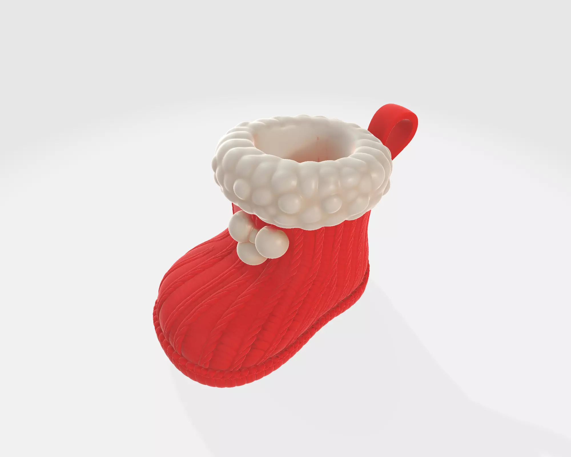 Christmas Stocking Boot Festive Mini Holiday Decoration 3D print model_4