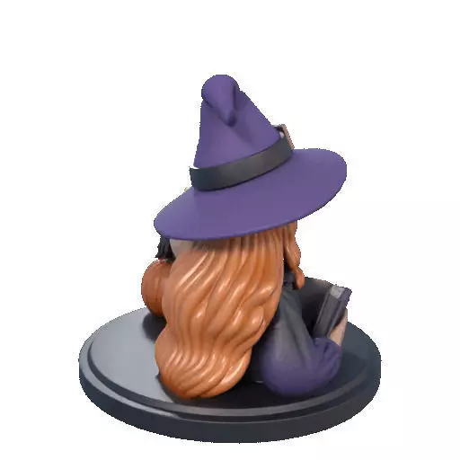 2717Halloween Witch with Spell book Skull Raven and Pumpkin 3D print model_20