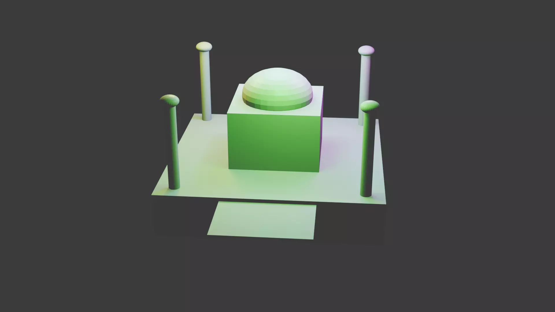 Low Poly Monument 3D Model  Game Ready Asset Low-poly 3D model_1