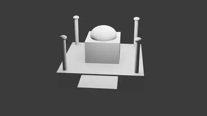 Low Poly Monument 3D Model  Game Ready Asset Low-poly 3D model