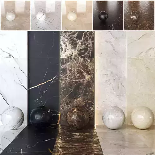 Ceramic Keope Elements Lux Collection - Marble Tiles -Set of 20
