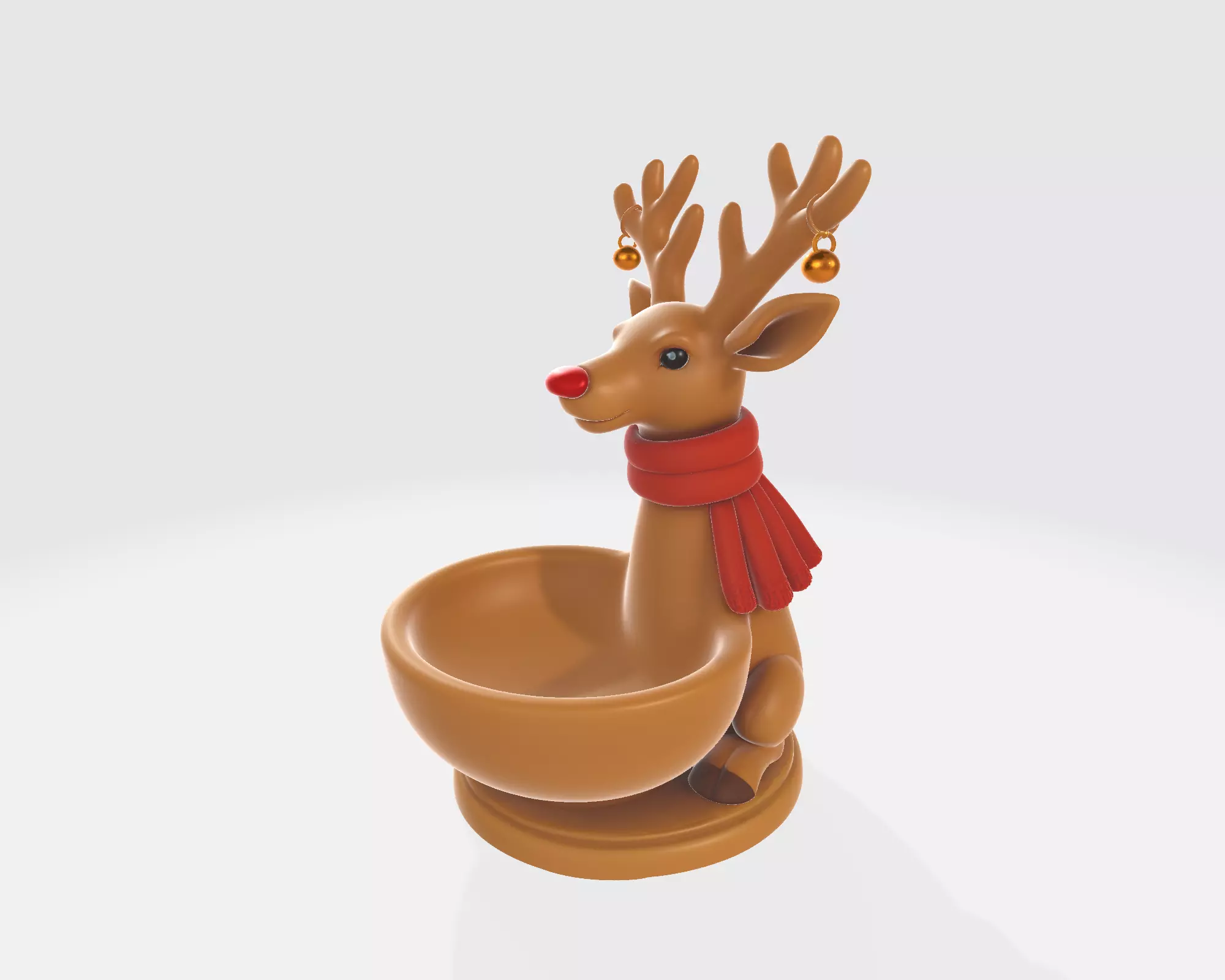 Christmas Reindeer Bowl Festive Rudolph Candy Dish Holiday 3D print model_4