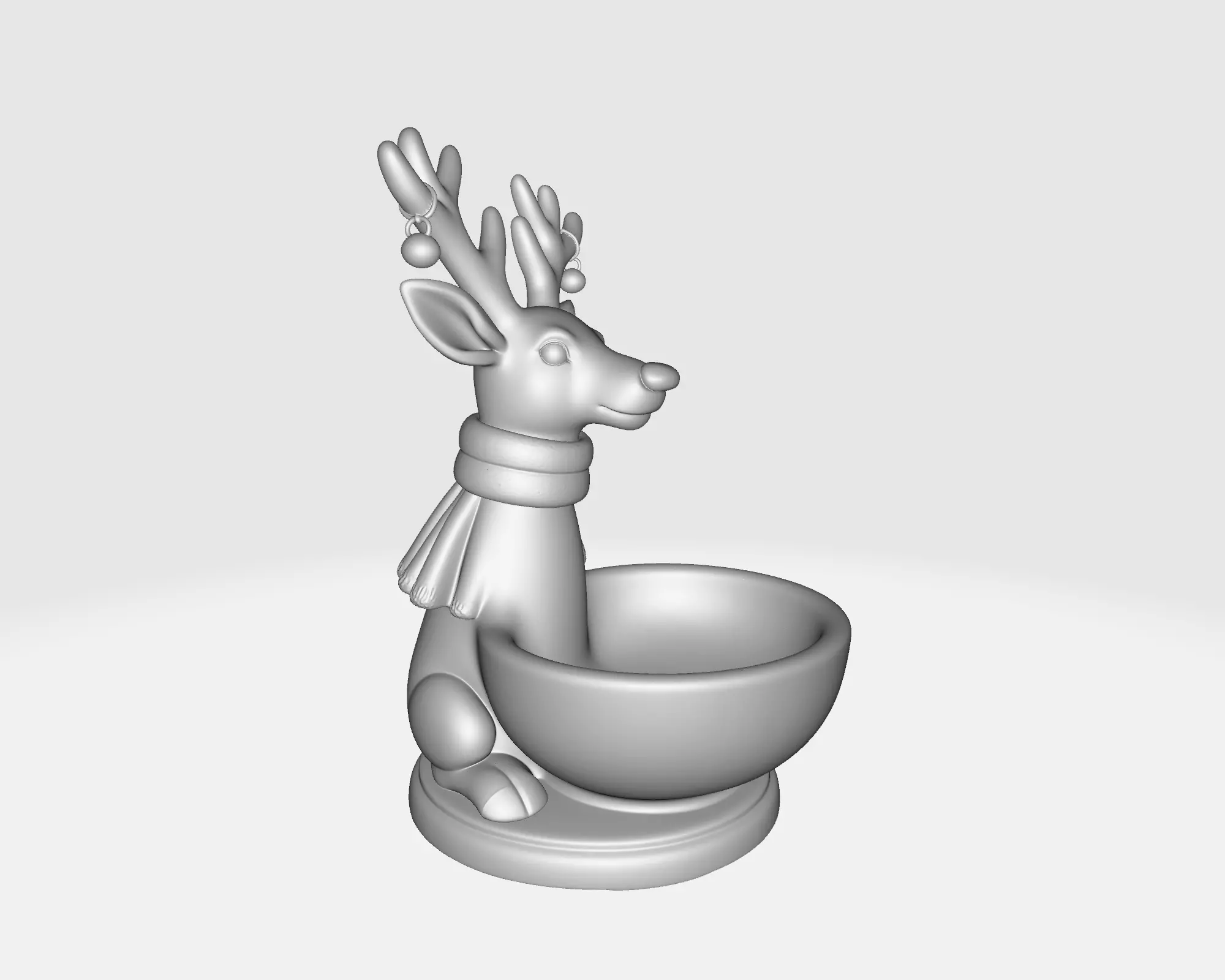 Christmas Reindeer Bowl Festive Rudolph Candy Dish Holiday 3D print model_1