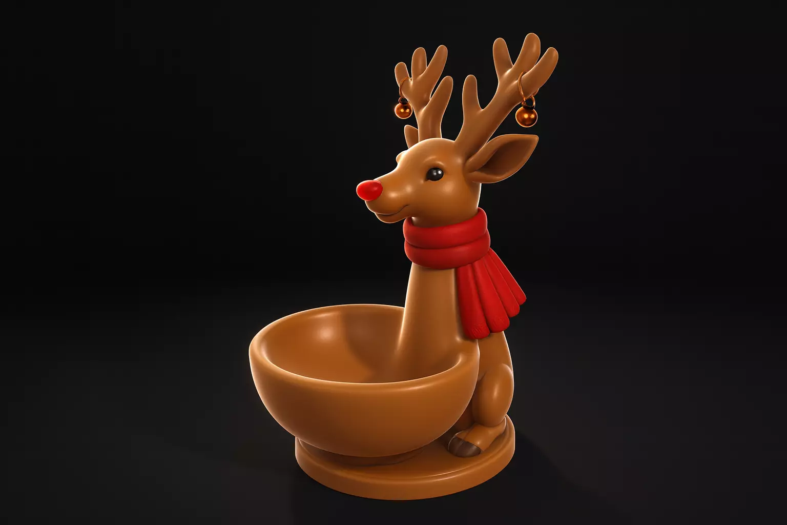Christmas Reindeer Bowl Festive Rudolph Candy Dish Holiday 3D print model_0