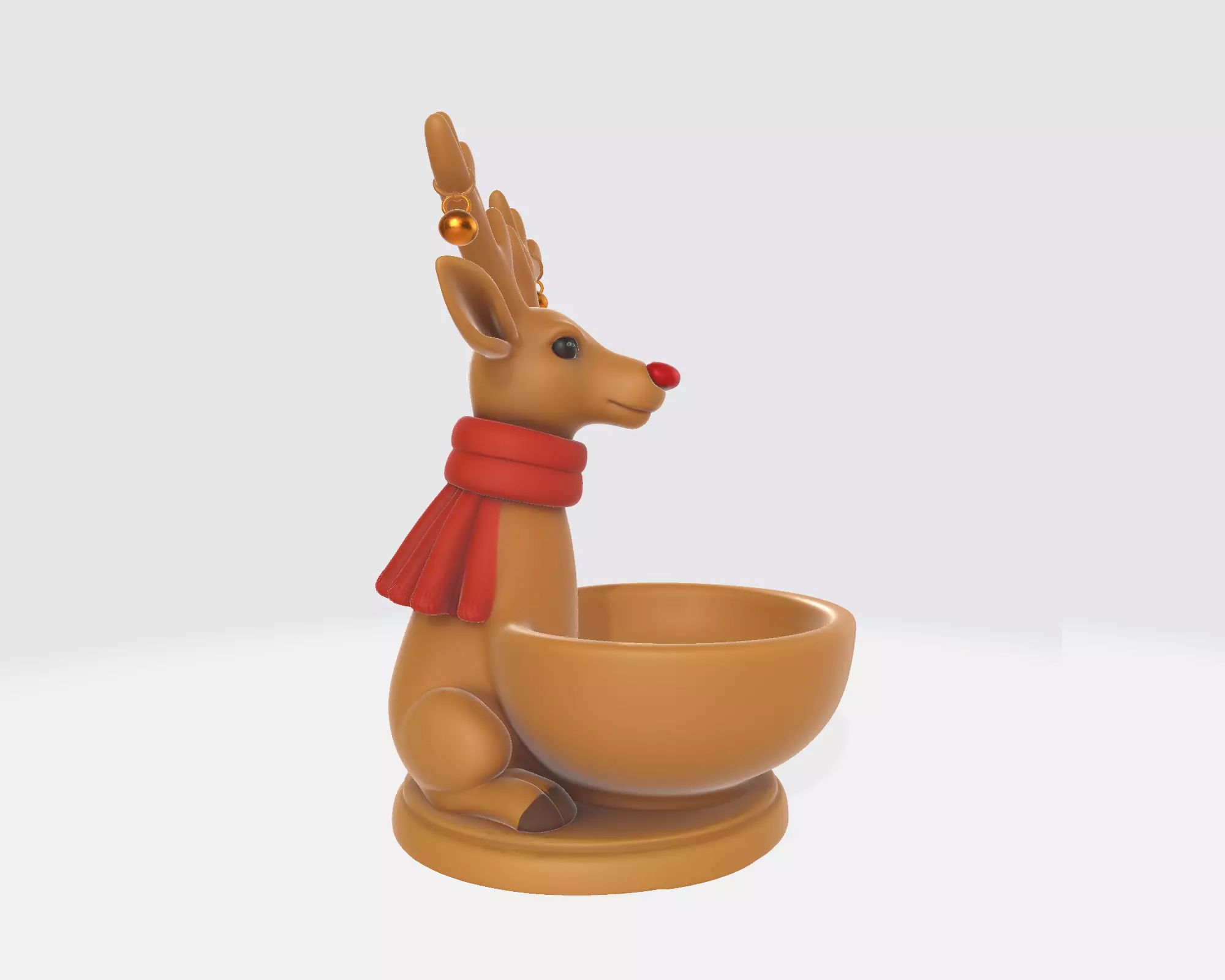 Christmas Reindeer Bowl Festive Rudolph Candy Dish Holiday 3D print model_7