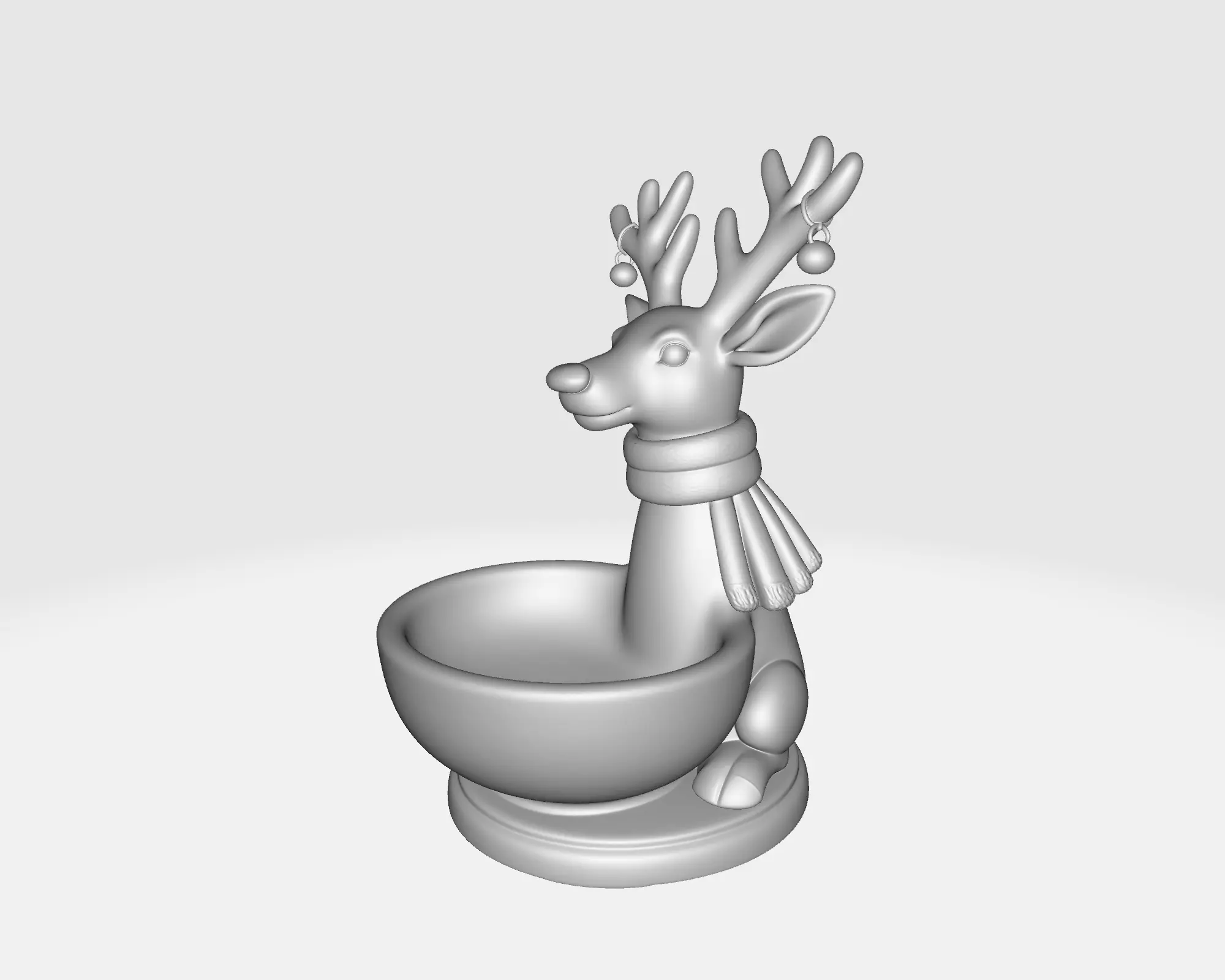 Christmas Reindeer Bowl Festive Rudolph Candy Dish Holiday 3D print model_2