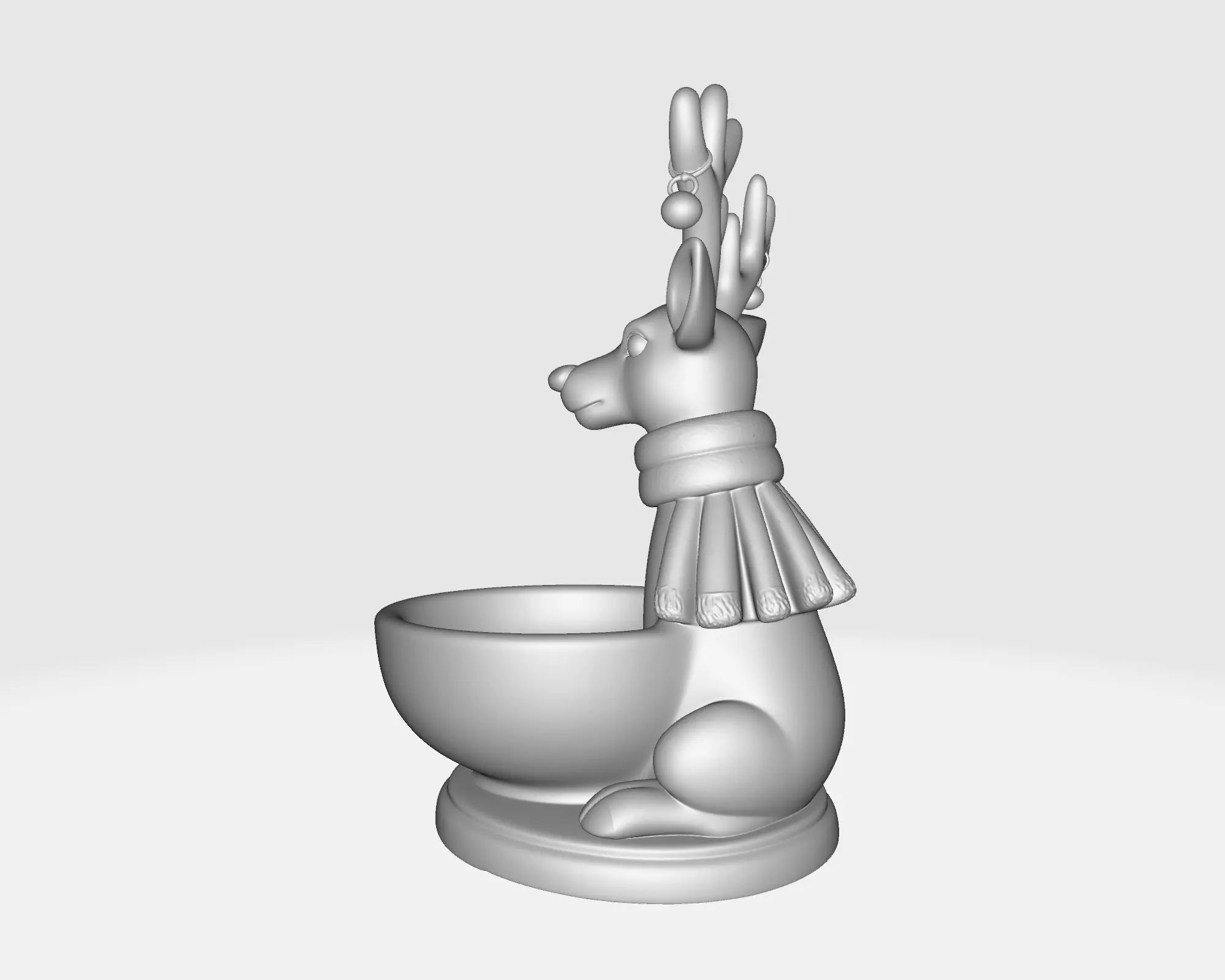 Christmas Reindeer Bowl Festive Rudolph Candy Dish Holiday 3D print model_3