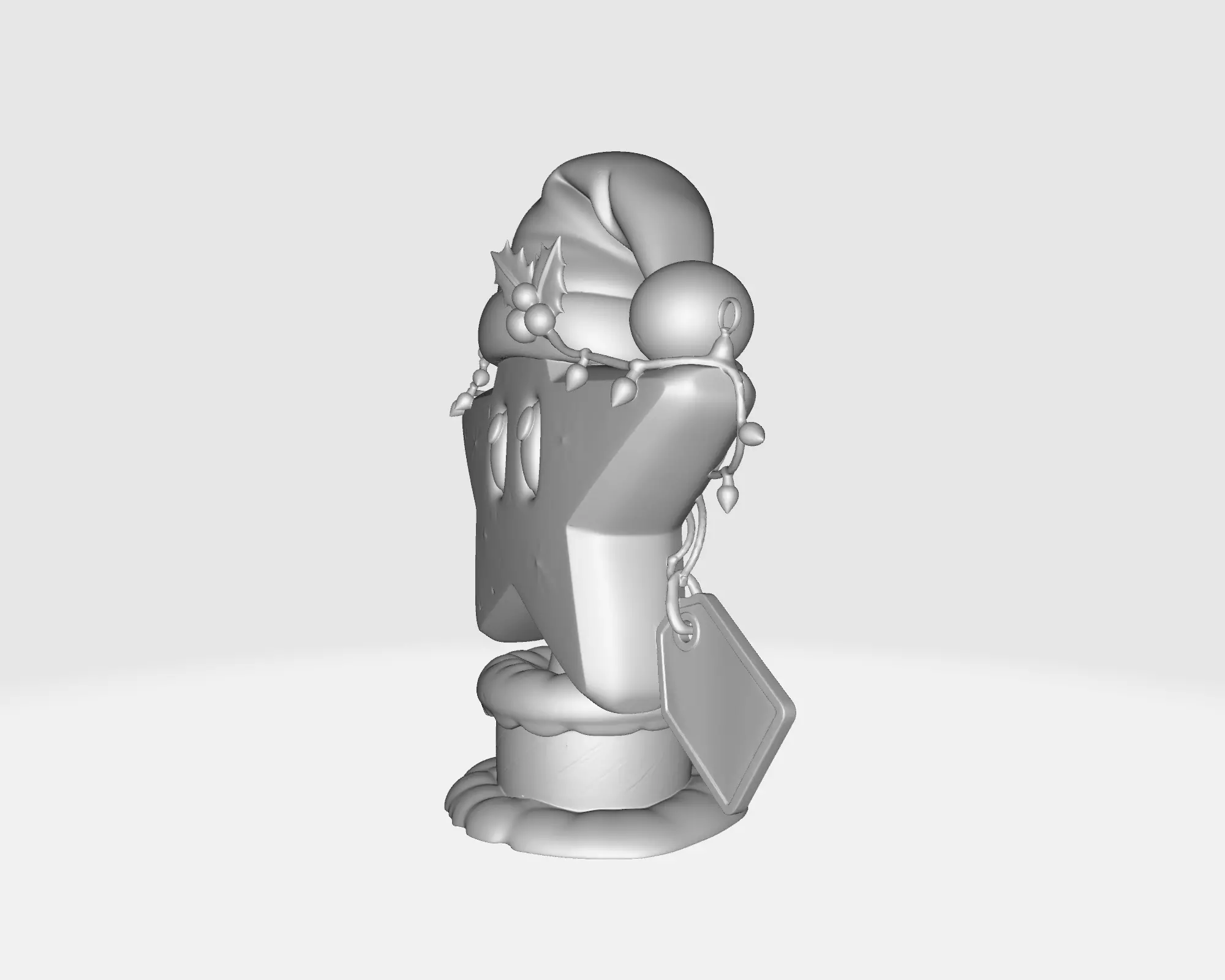 Festive Star Ornament Christmas Mario Star with Santa Hat 3D print model_3