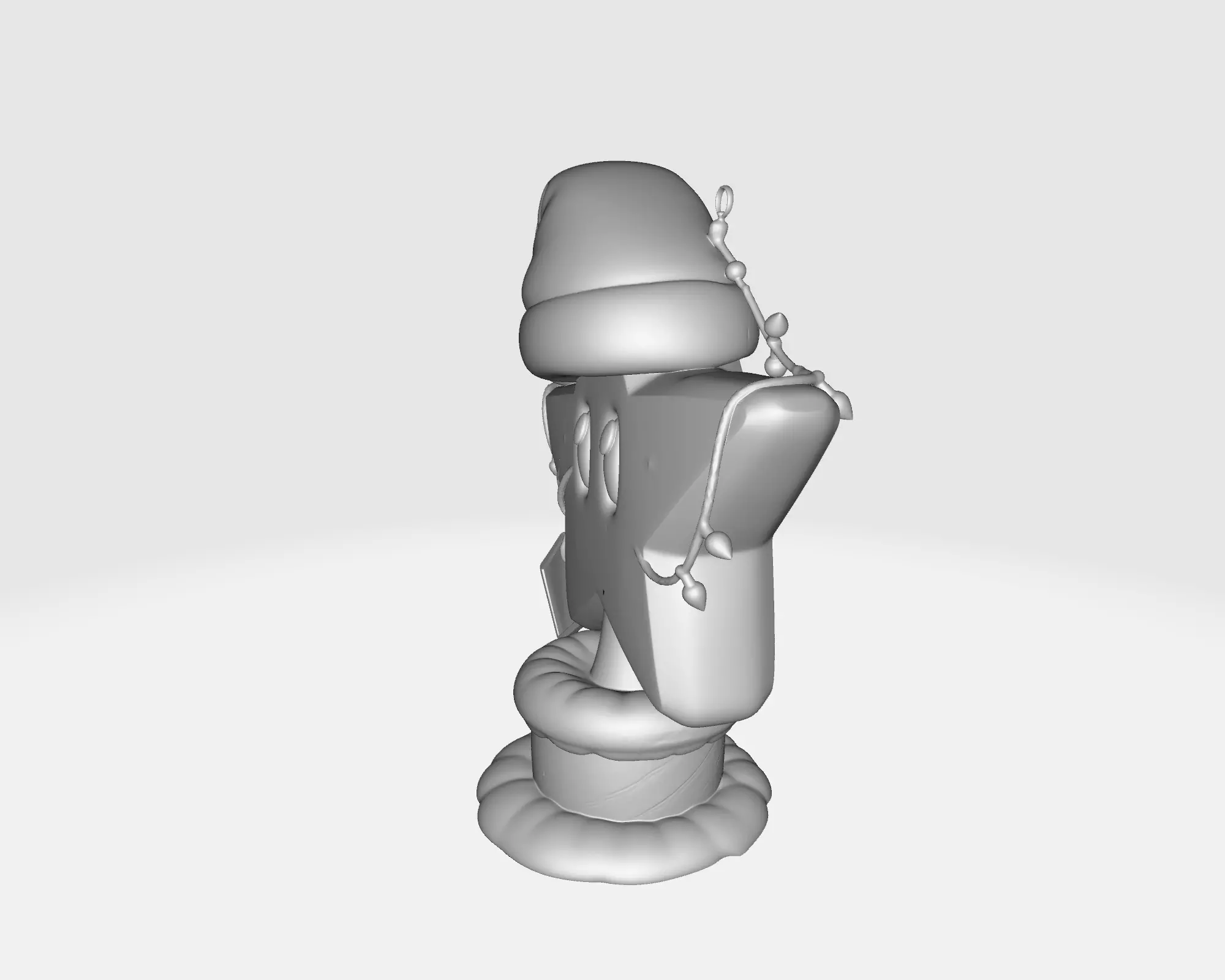 Festive Star Ornament Christmas Mario Star with Santa Hat 3D print model_2