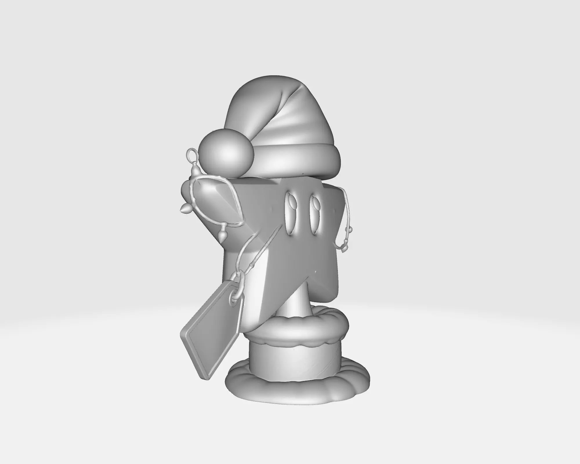 Festive Star Ornament Christmas Mario Star with Santa Hat 3D print model_8