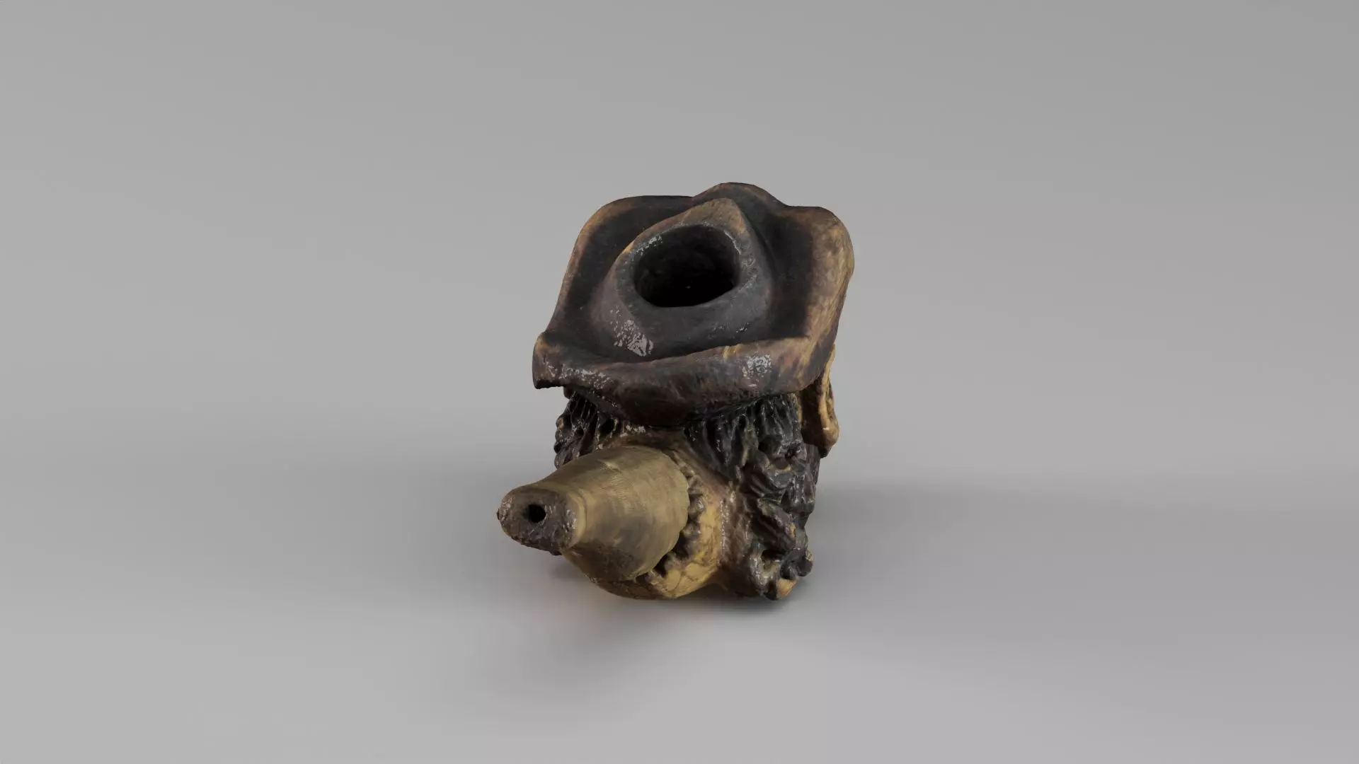 S00050 Vintage Carved Pipe Low-poly 3D model_5