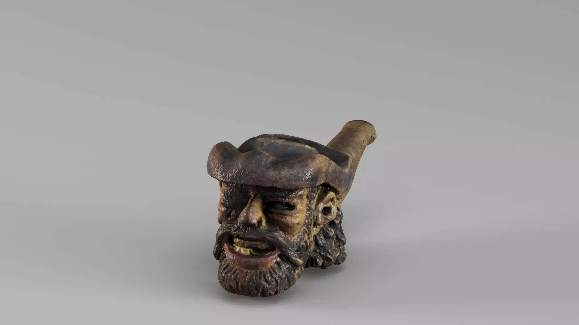 S00050 Vintage Carved Pipe Low-poly 3D model_2