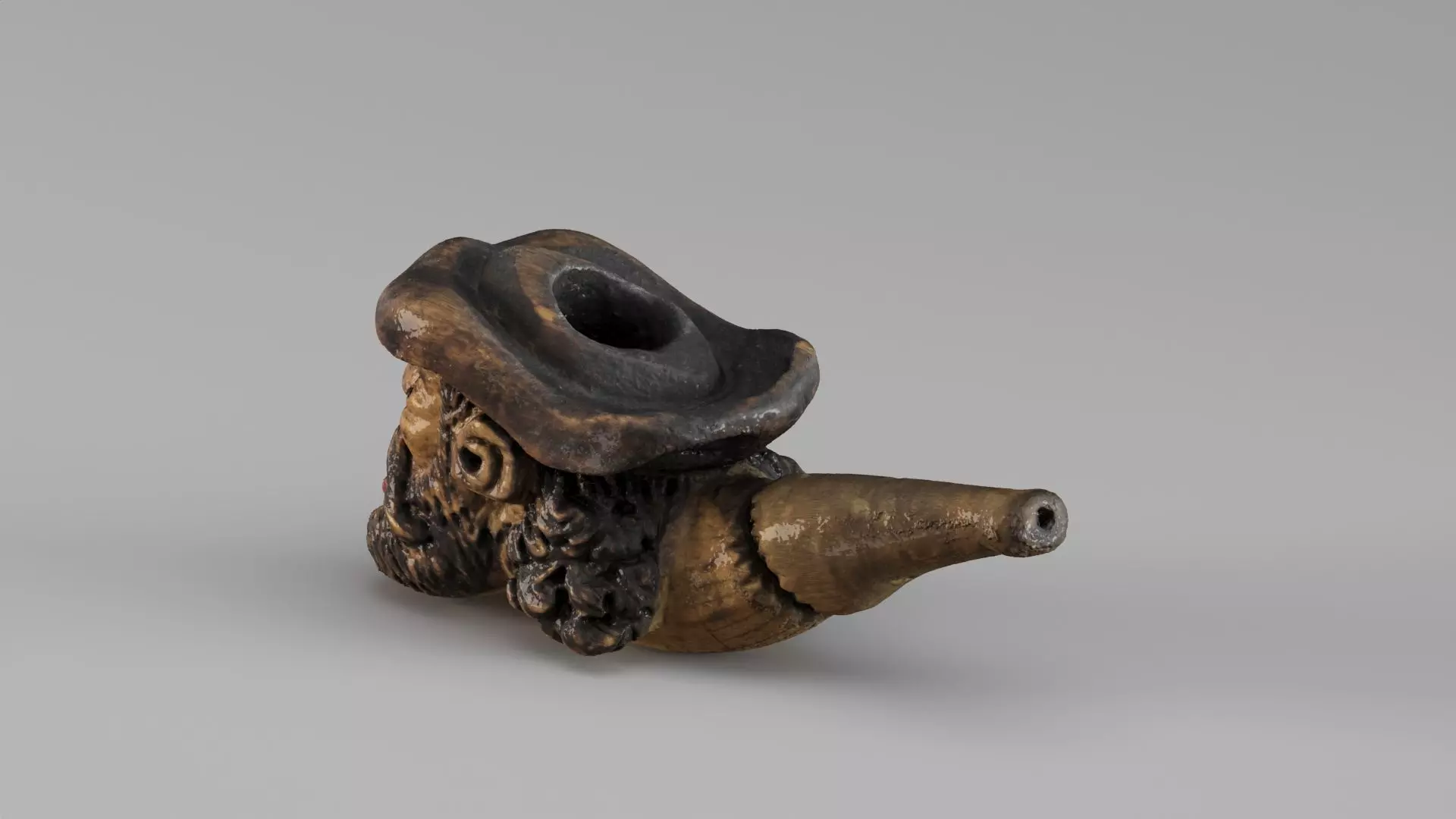 S00050 Vintage Carved Pipe Low-poly 3D model_6