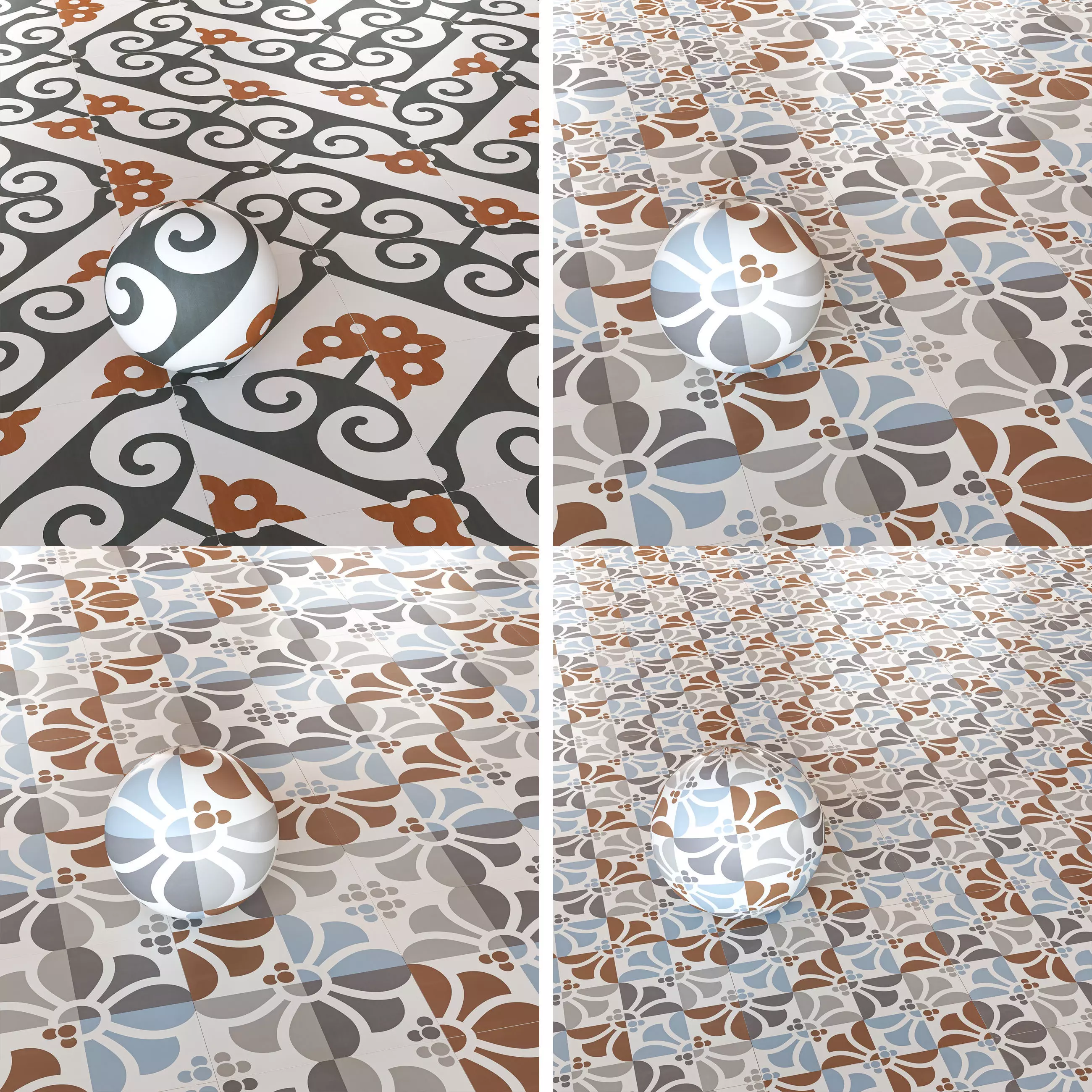 Refin Ceramiche Frame Collection - Decorative Tiles -Set of 11 Texture_2