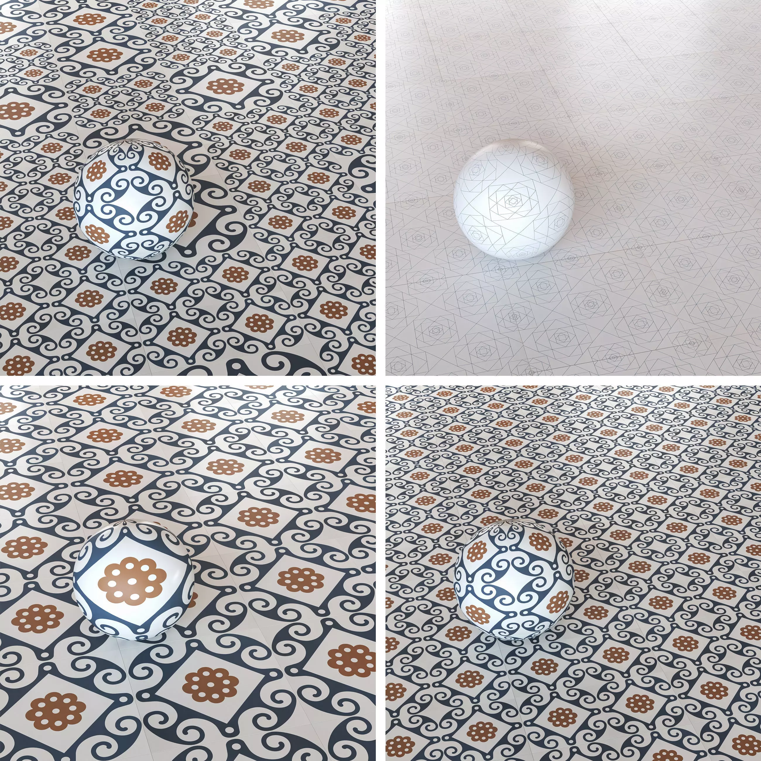 Refin Ceramiche Frame Collection - Decorative Tiles -Set of 11 Texture_4