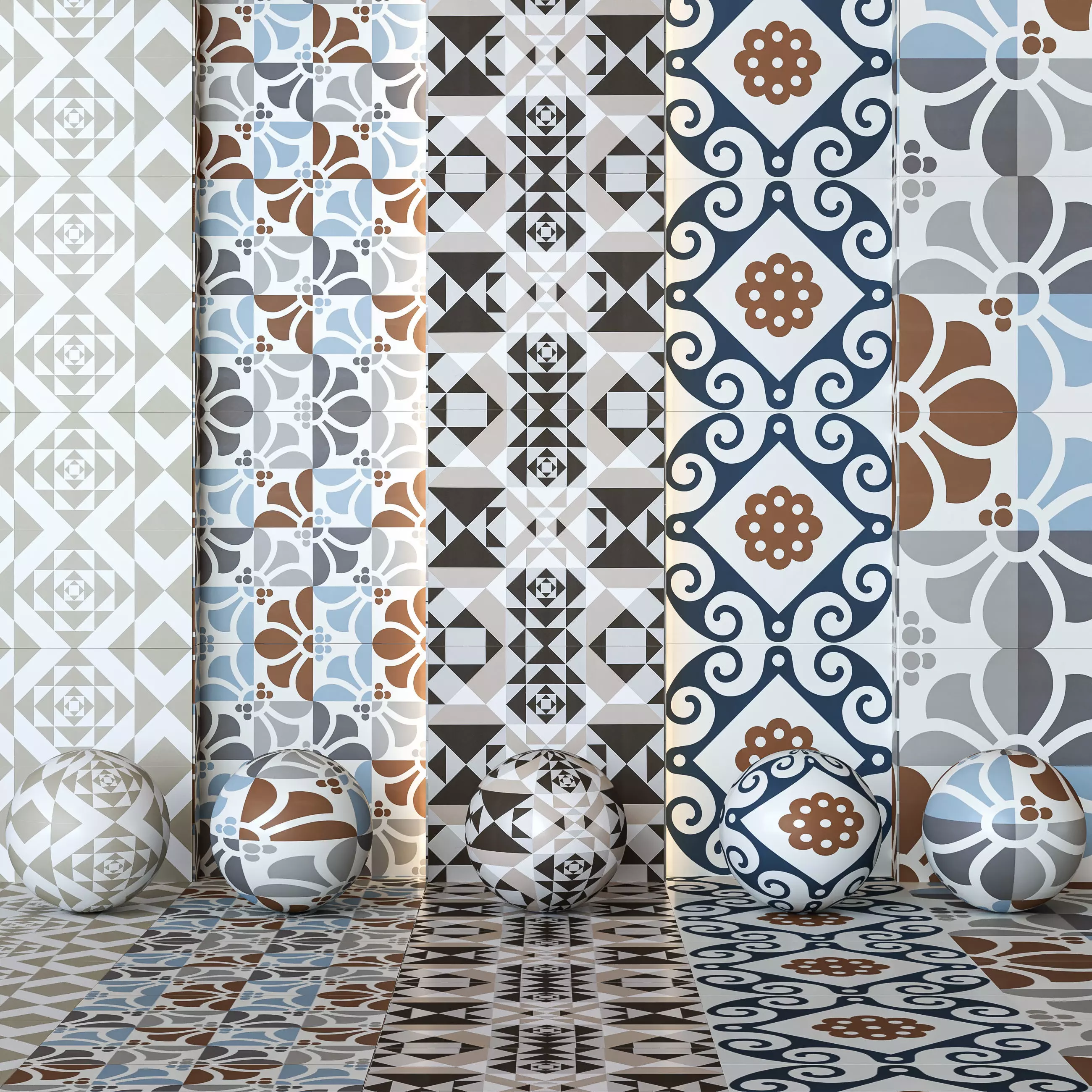 Refin Ceramiche Frame Collection - Decorative Tiles -Set of 11 Texture_0