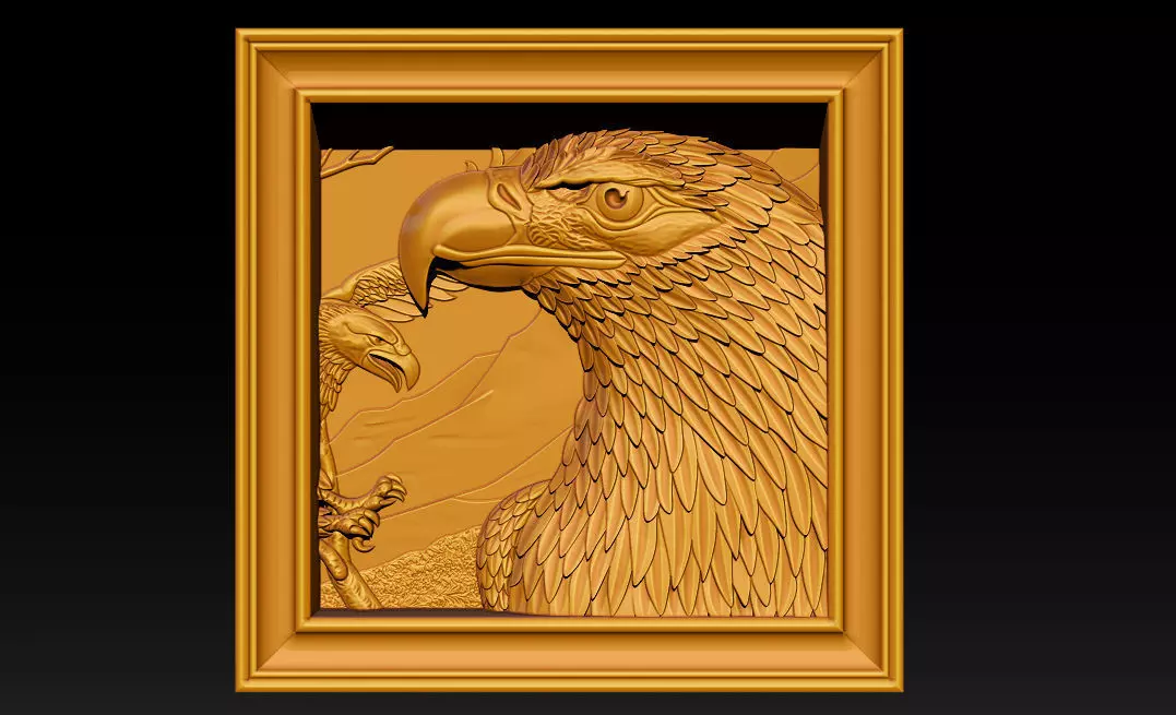 American Eagle 3D Relief Model - STL - OBJ - ZTL 3D print model_14