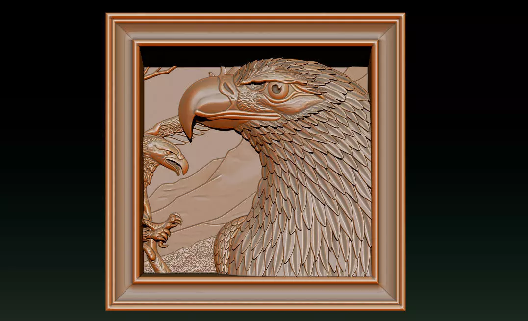 American Eagle 3D Relief Model - STL - OBJ - ZTL 3D print model_15