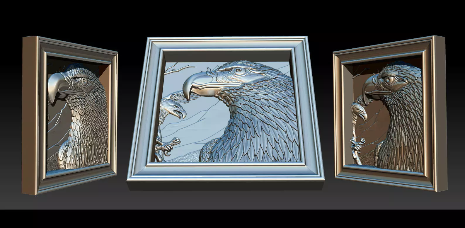 American Eagle 3D Relief Model - STL - OBJ - ZTL 3D print model_5