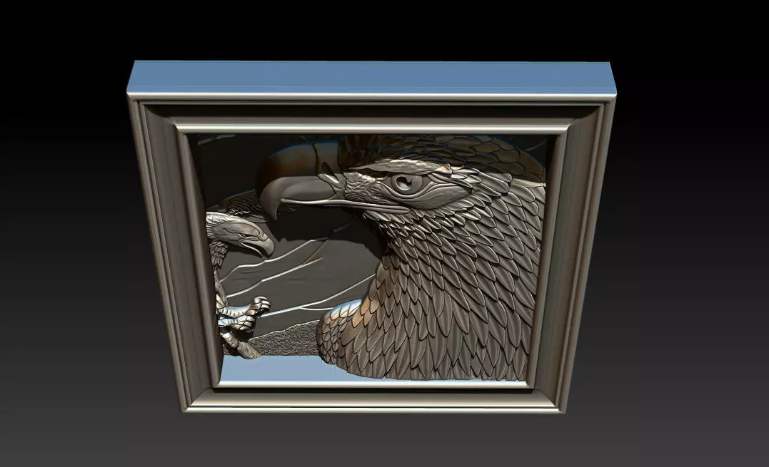 American Eagle 3D Relief Model - STL - OBJ - ZTL 3D print model_3