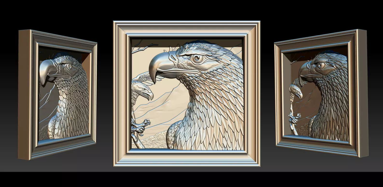 American Eagle 3D Relief Model - STL - OBJ - ZTL 3D print model_7