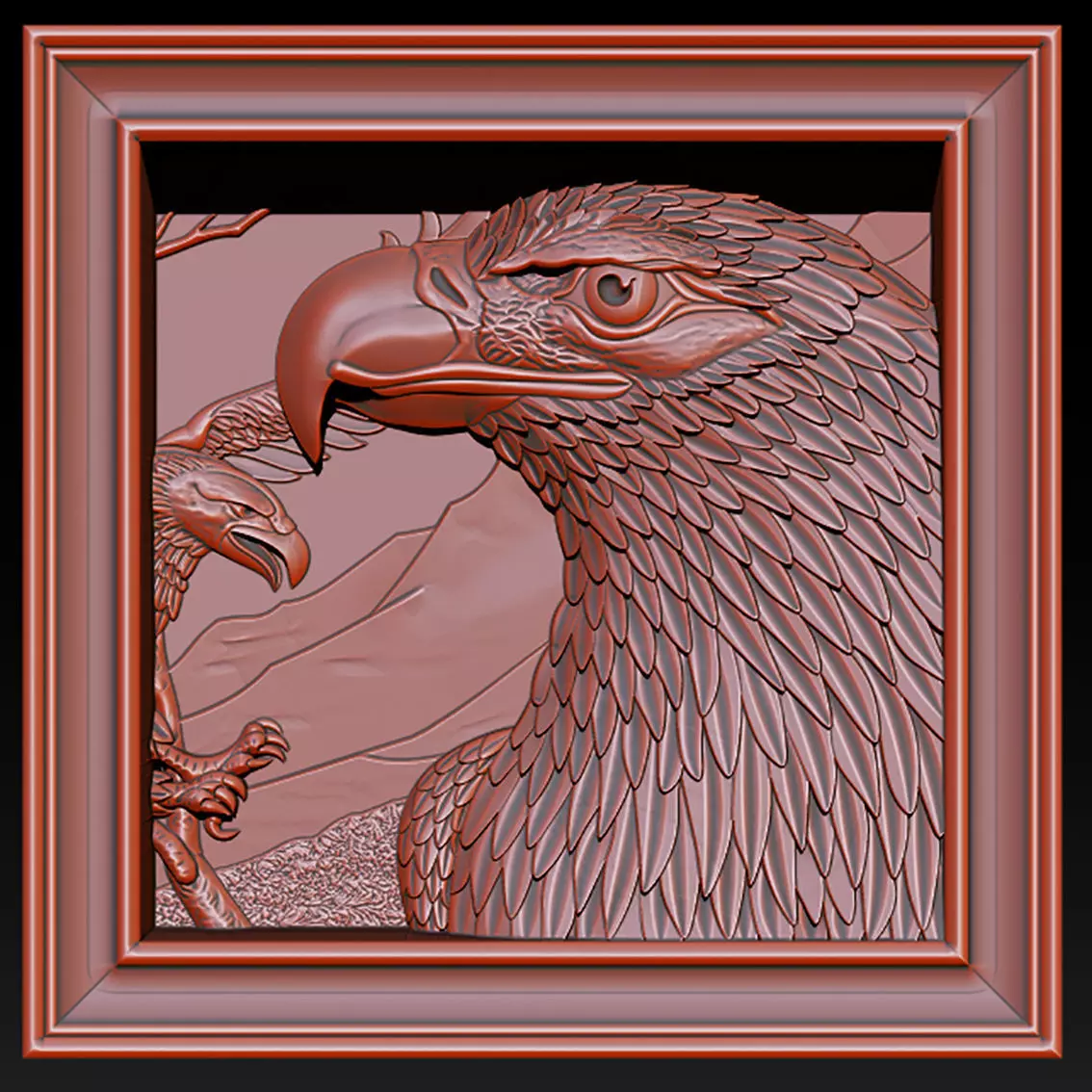 American Eagle 3D Relief Model - STL - OBJ - ZTL 3D print model_16