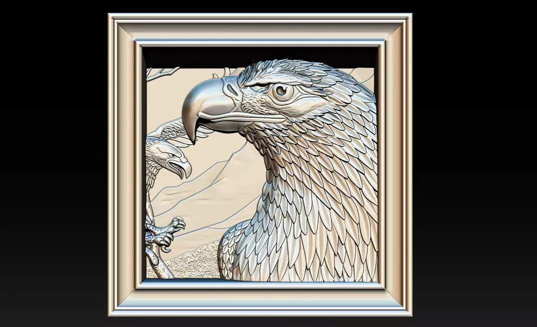 American Eagle 3D Relief Model - STL - OBJ - ZTL 3D print model_13