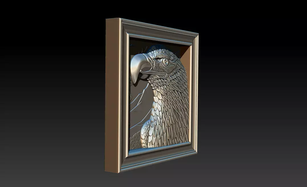 American Eagle 3D Relief Model - STL - OBJ - ZTL 3D print model_2