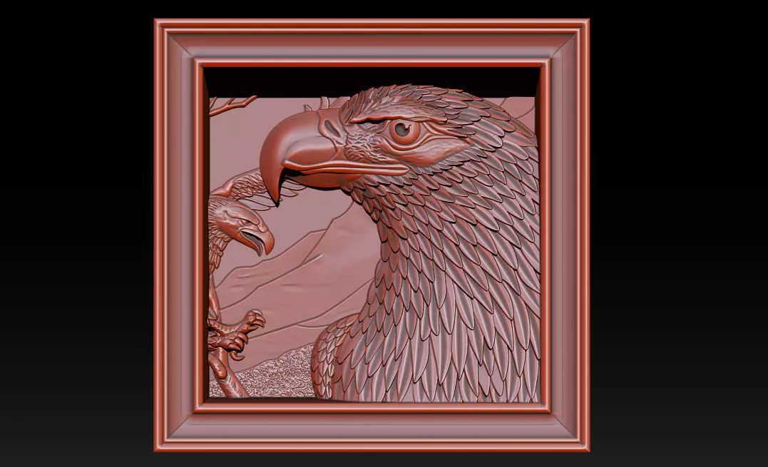 American Eagle 3D Relief Model - STL - OBJ - ZTL 3D print model_0