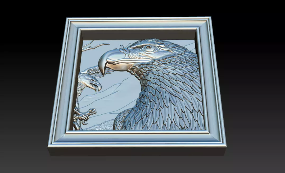 American Eagle 3D Relief Model - STL - OBJ - ZTL 3D print model_4