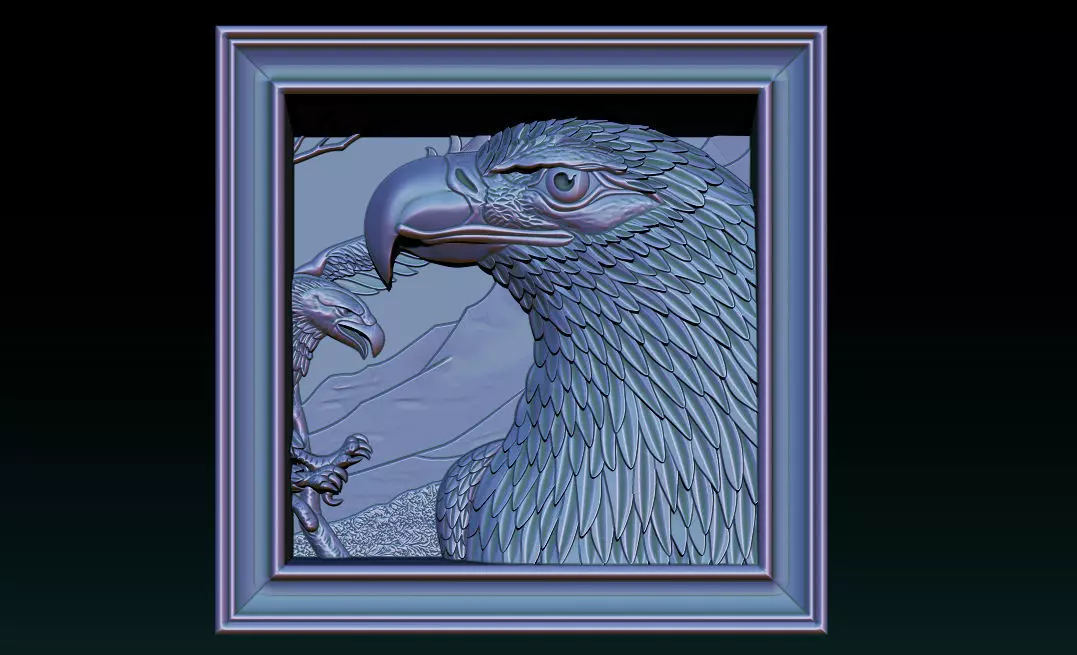 American Eagle 3D Relief Model - STL - OBJ - ZTL 3D print model_8