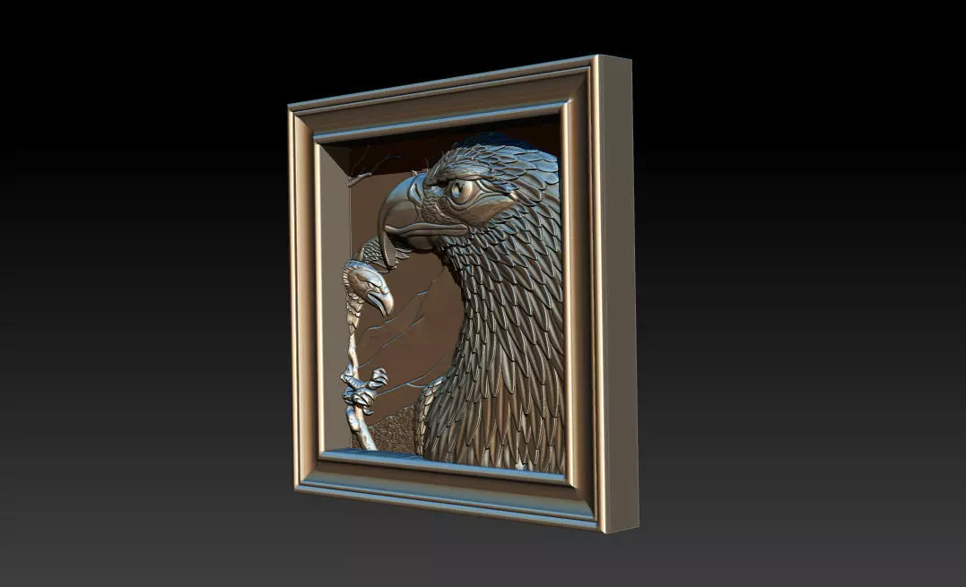 American Eagle 3D Relief Model - STL - OBJ - ZTL 3D print model_1