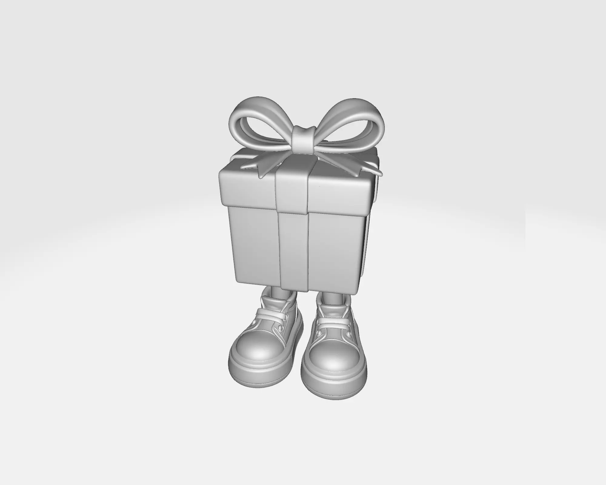 Cute Walking Gift Box Figurine Decorative Character Whimsical 3D print model_2