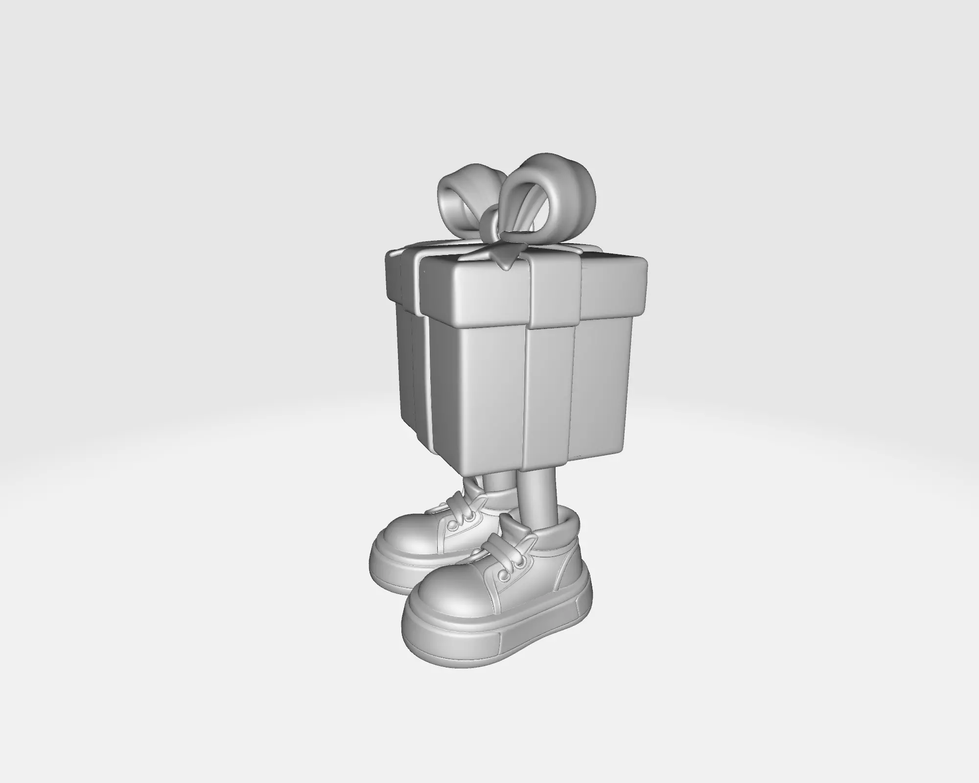 Cute Walking Gift Box Figurine Decorative Character Whimsical 3D print model_3