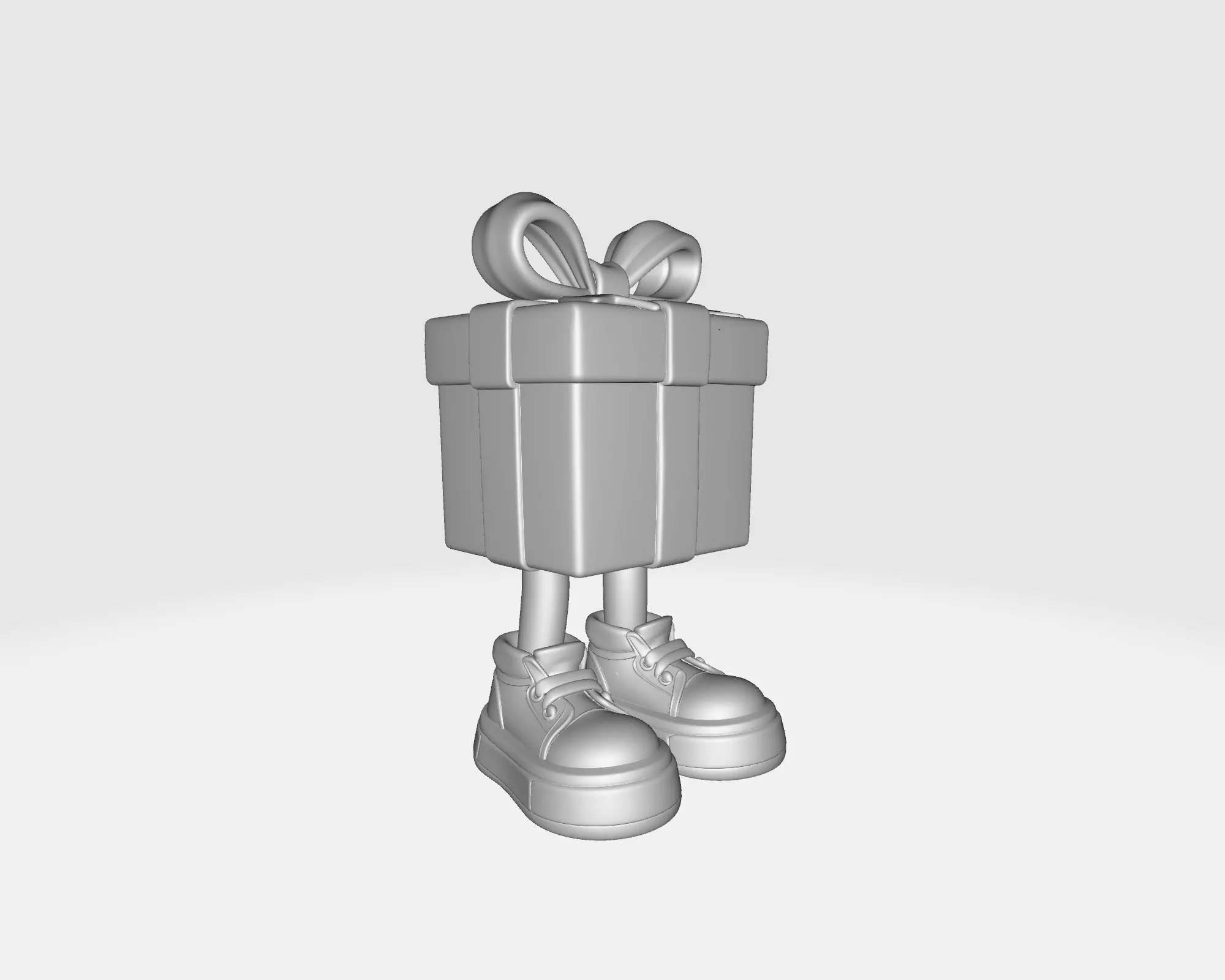 Cute Walking Gift Box Figurine Decorative Character Whimsical 3D print model_1