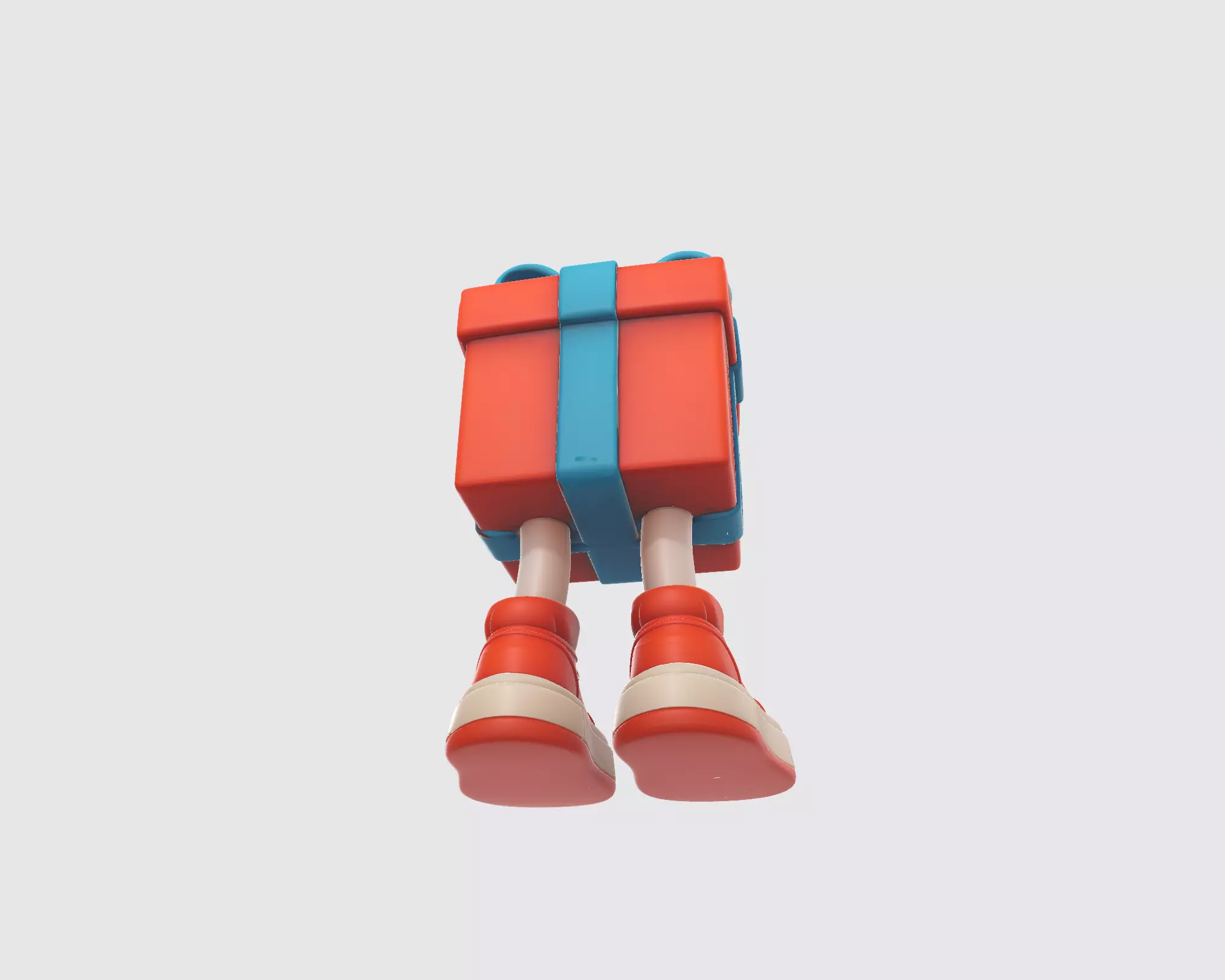 Cute Walking Gift Box Figurine Decorative Character Whimsical 3D print model_6