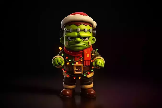 Festive Frankenstein Christmas Monster Holiday Frankenstein  3D print model
