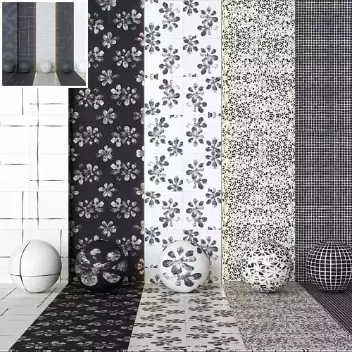 Mutina Chymia Collection - Black and white Tiles -Set of 36