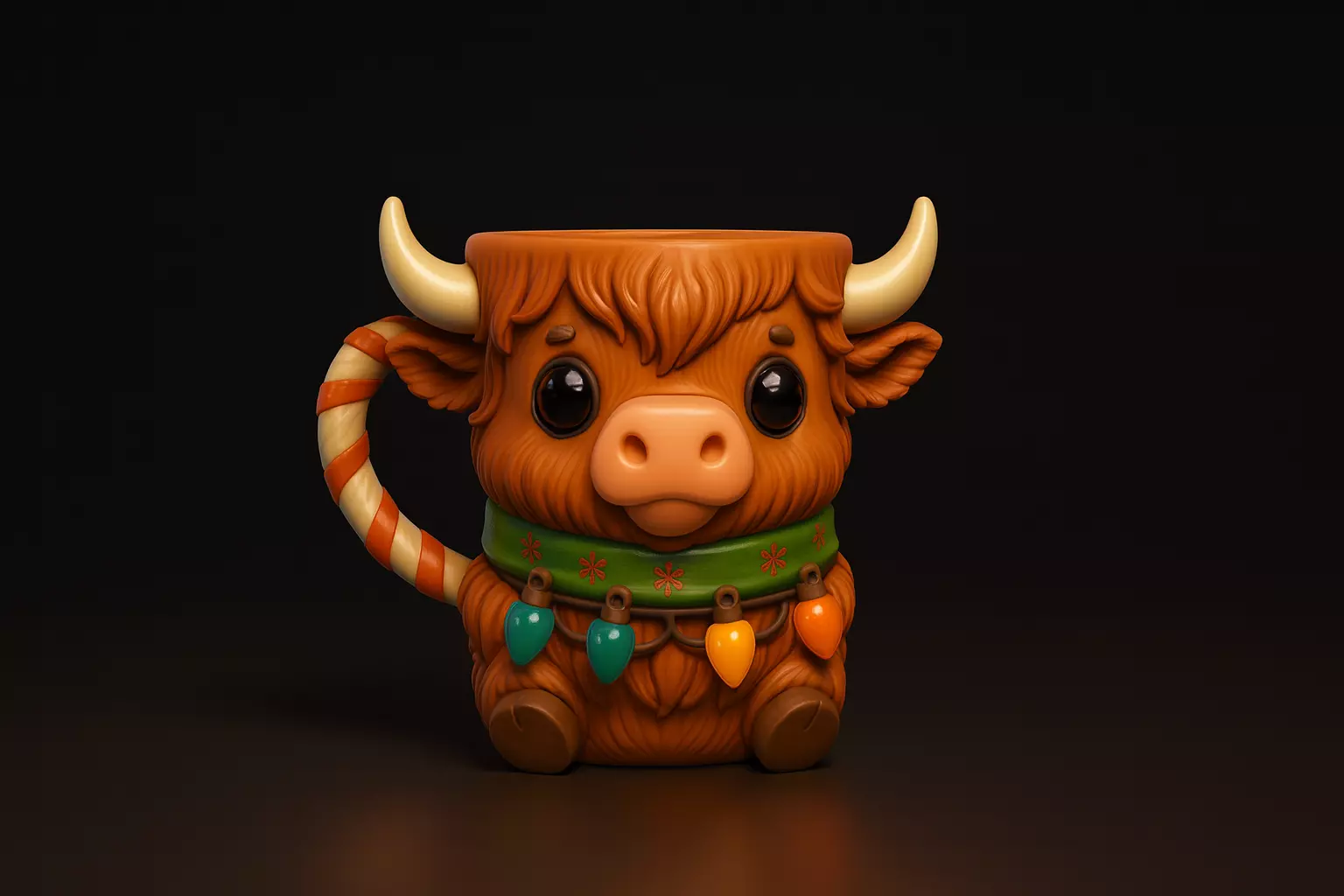 Adorable Highland Cow Christmas Mug Cute Animal Cup Festive Cow 3D print model_0