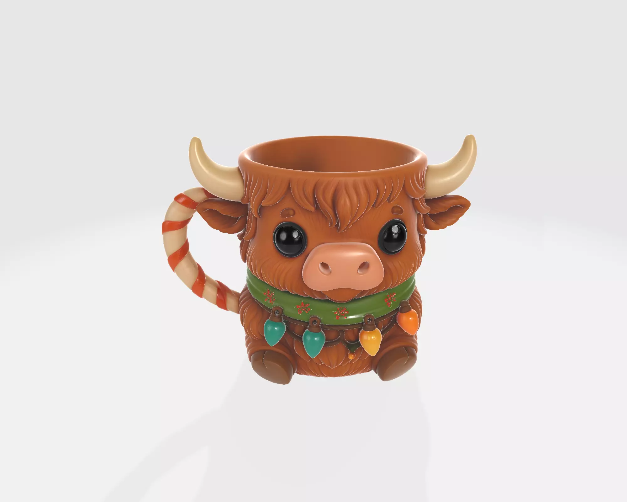 Adorable Highland Cow Christmas Mug Cute Animal Cup Festive Cow 3D print model_4