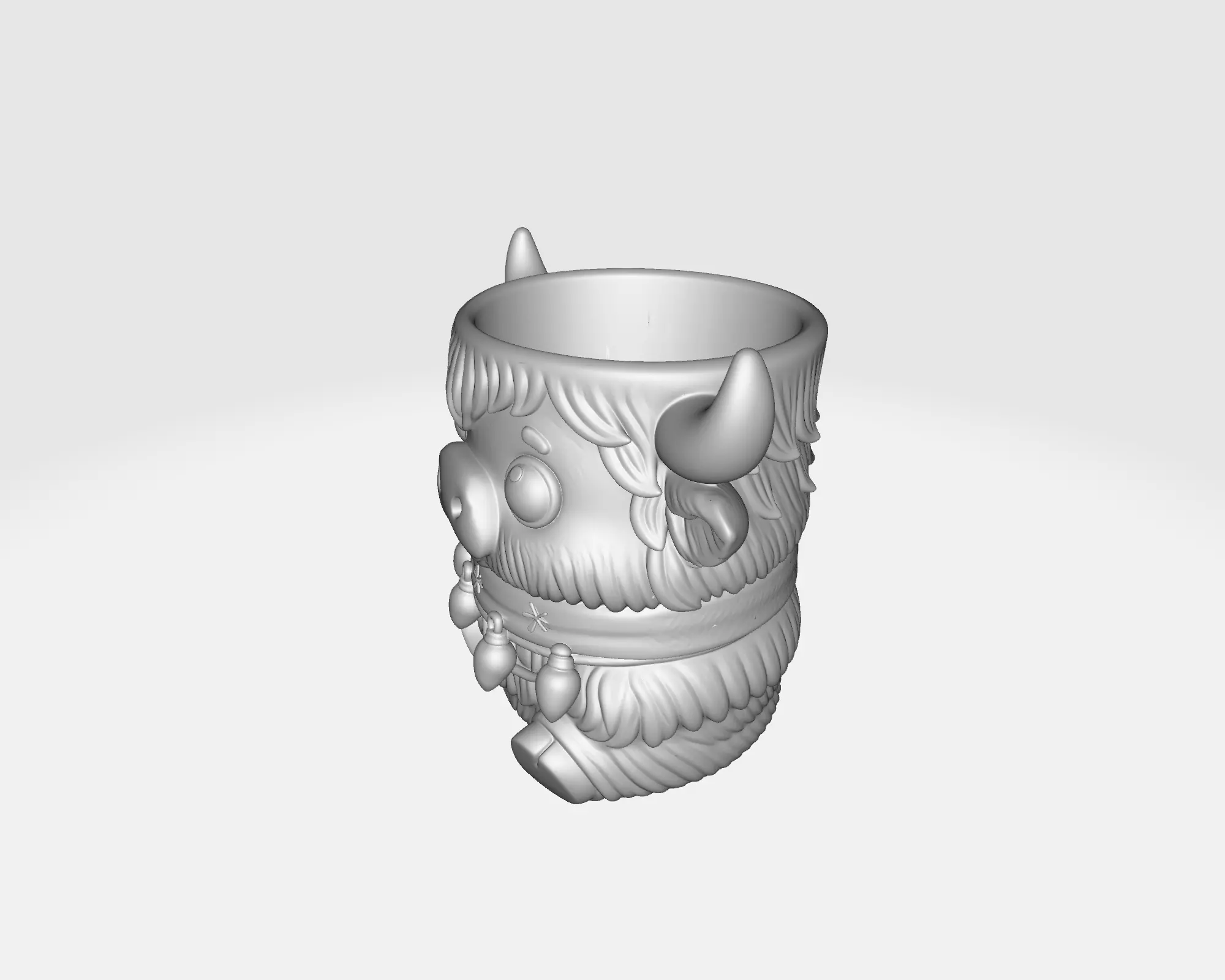 Adorable Highland Cow Christmas Mug Cute Animal Cup Festive Cow 3D print model_3