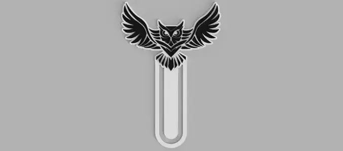 Owl with Outstretched Wings Logo Bookmark