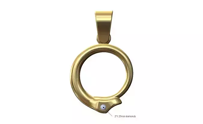 Diamond eyes minimalist serpent head pendant charm with bail 3D print model Diamond eyes minimalist serpent head pendant charm with bail 3D print model