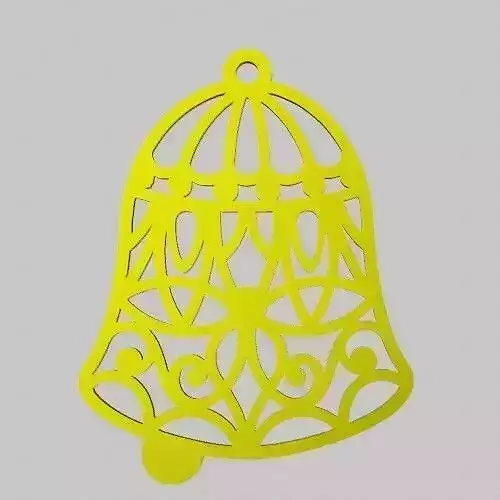Openwork Christmas Bell Ornament keychain - pendant - earring 3D print model