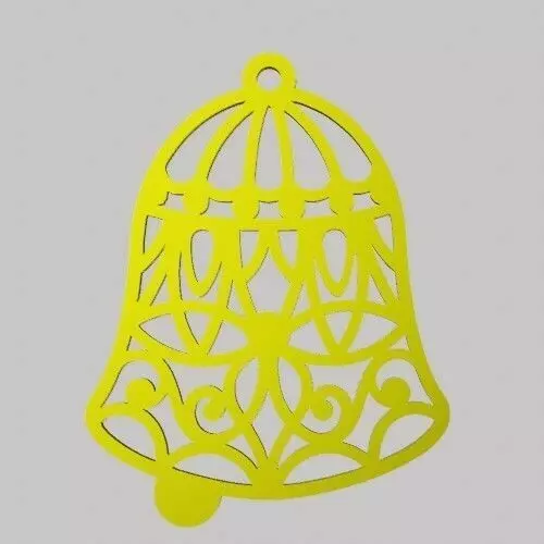 Openwork Christmas Bell Ornament keychain - pendant - earring 3D print model_0