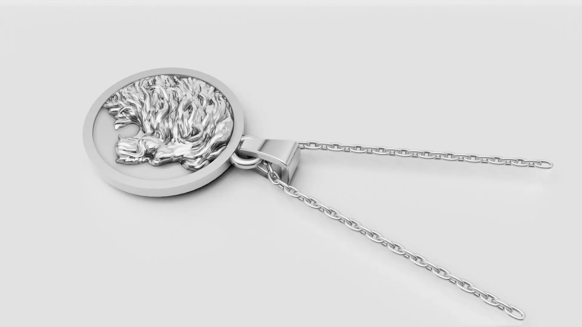 Majestic Lion Head Pendant 25mm 3D Model for 3D Printing 3D print model_9