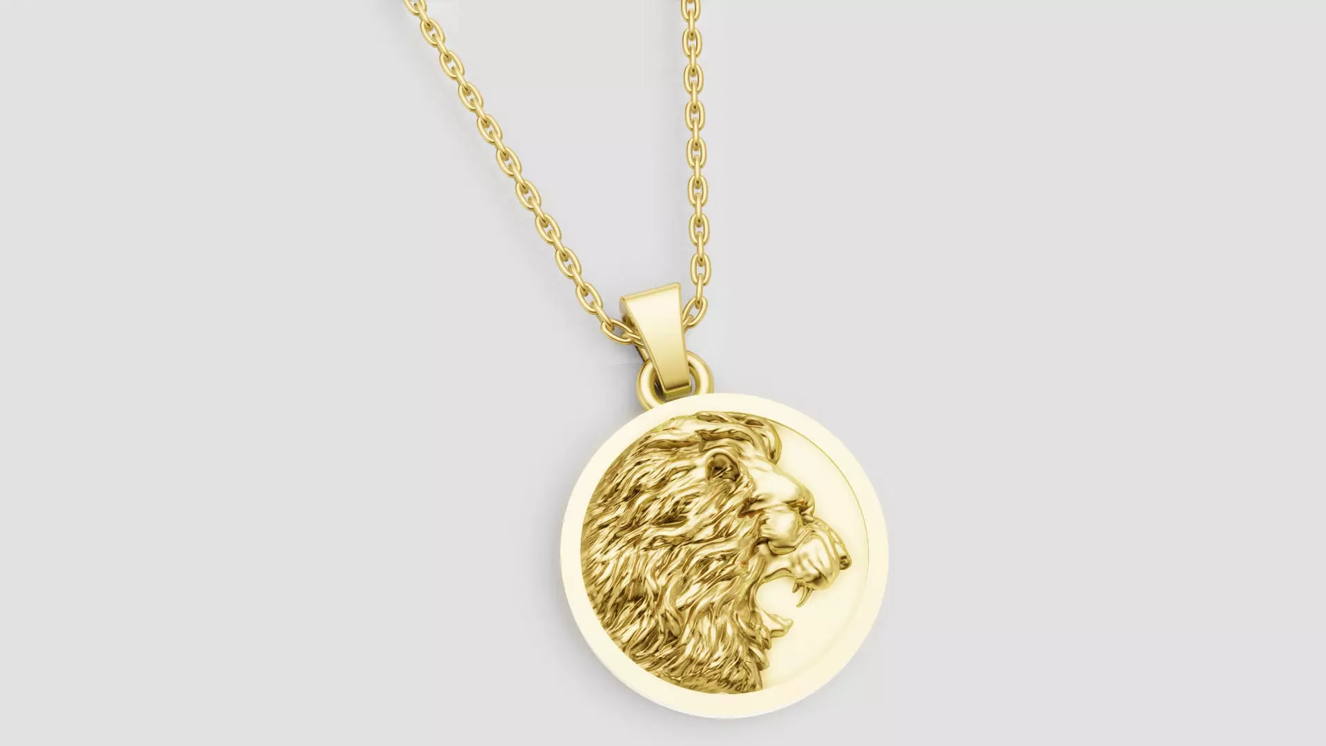 Majestic Lion Head Pendant 25mm 3D Model for 3D Printing 3D print model_2